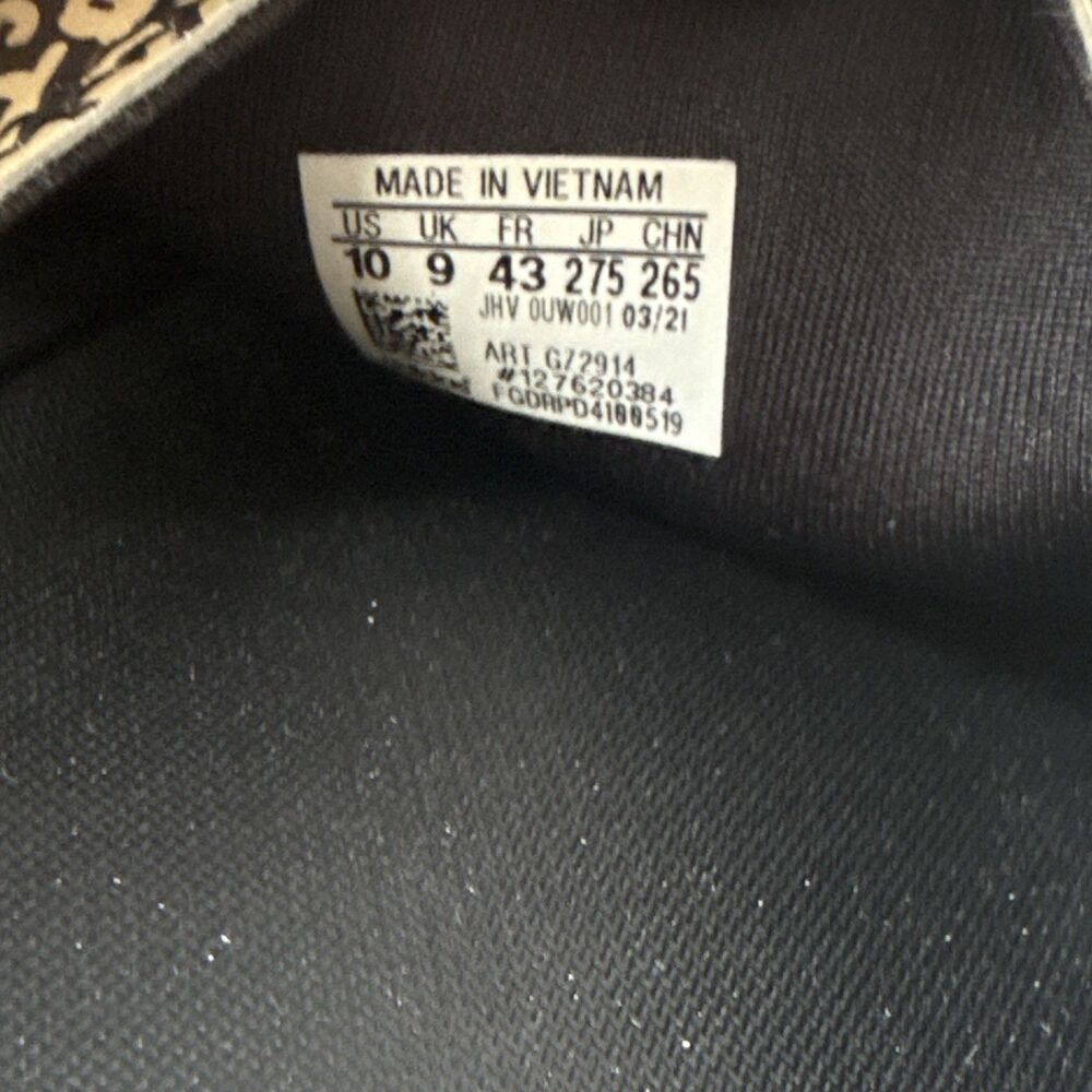 adidas Adilette Slide Sandals Black/Beige Animal Print Logo US 10 EU 43 - Picture 3 of 3